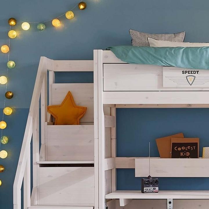 Image du produit Lifetime Kidsrooms Kidsrooms Lit mi-hauteur avec escalier et sommier Deluxe 128 x 257 x 102 (90 x 200 cm)
