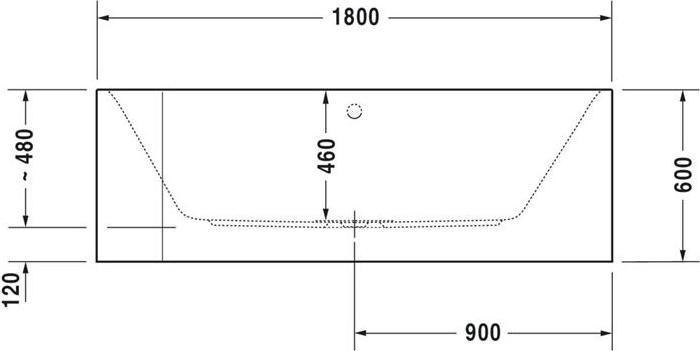 Immagine prodotto Duravit Vasca rettangolare con curva Happy D,2 80 x 180 cm bianco liscio 7003170000000 (245 l, 180 cm, 80 cm)