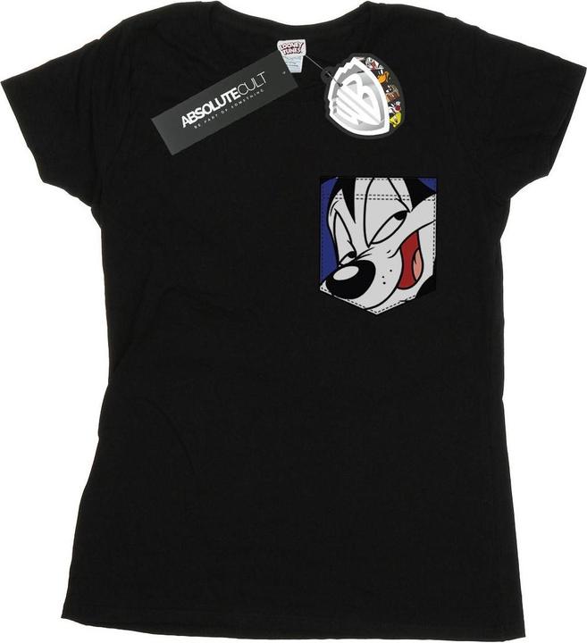 Produktbild Looney Tunes Pepe Le Pew Face Faux Pocket TShirt (S)