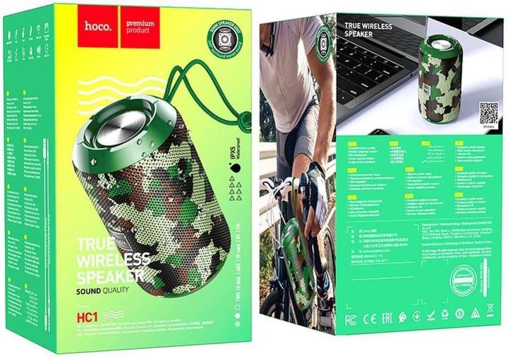 Actual product image Hoco Bluetooth speakers wireless speaker HC1 camouflage green (4 h, Rechargeable battery operated)