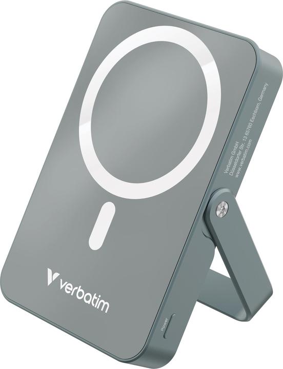 Verbatim Charge ‘n’ Go Power Bank with Stand Magnetic Wireless 10000mAh - Grey (10000 mAh, 20 W, 37 Wh)