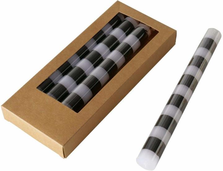 Immagine prodotto Boltze Home Candela a bastoncino a strisce bianco nero 20cm 4pz (4 pz.)