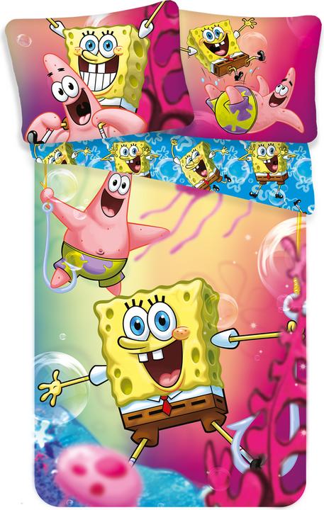 Actual product image Tinisu Spongebob Patrick Bettwäsche - 140x200 cm Baumwolle Kissen und Decke