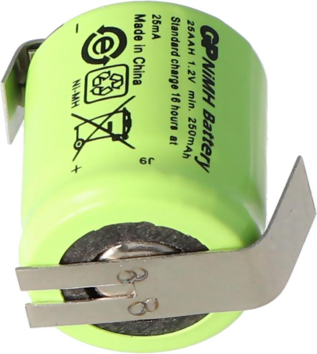 Produktbild GP Batteries Akku GP25AAH, 1/3 AA Mignon Lötfahne Z-Form (1 Stk., Gerätespezifisch, 250 mAh, Ladegerät inkl. Akku)