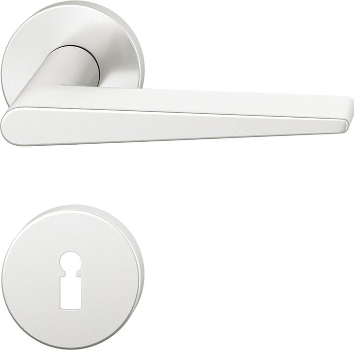 FSB Lever handle set 12 1005 ASL on rosette BB, silver anodised aluminium (Door set)