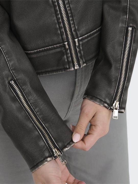 Produktbild Only Stehkragen Ärmelbündchen mit Reissverschluss Jacke Kunstlederjacke (S)