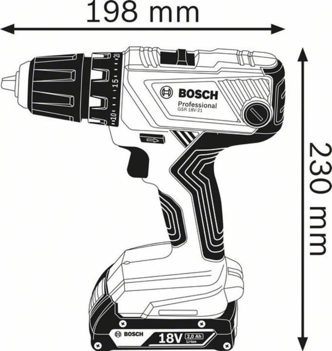 Actual product image Bosch Professional GSR 18V-21 (Rechargeable battery operated)