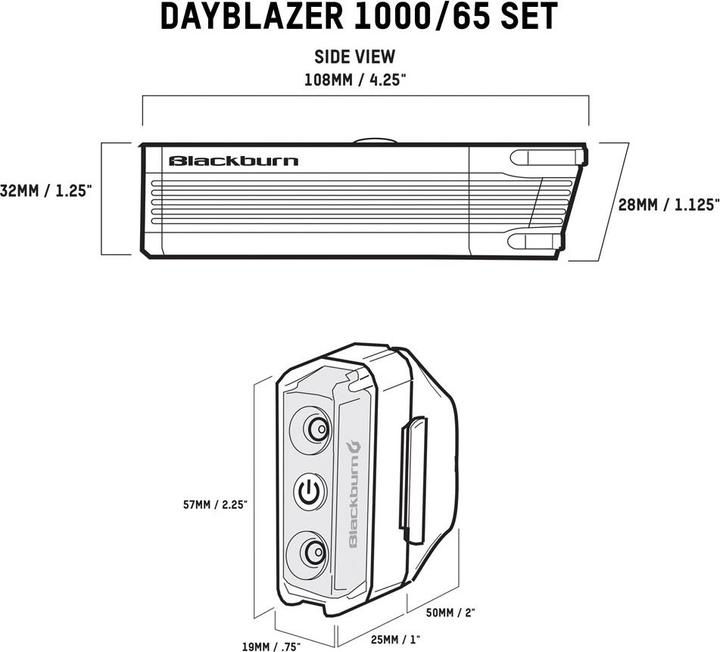 Immagine prodotto Blackburn Set Dayblazer 1000 anteriore e Dayblazer 65 posteriore (1000 lm, 65 lm)
