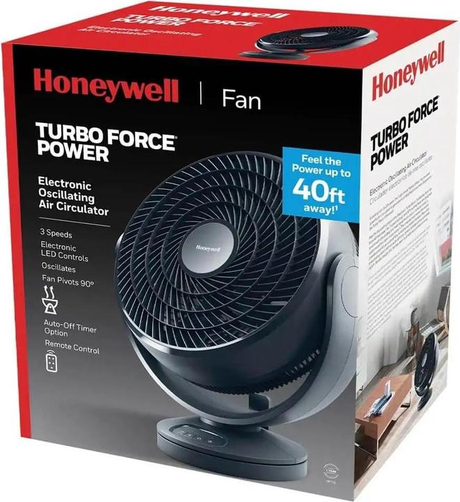 Image du produit Honeywell HF715BE4 Noir Turbo Force Ventilateur de sol avec oscillation (64 dB)