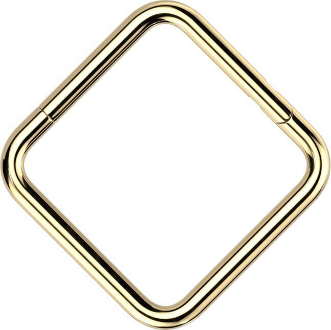 Produktbild Star Piercing Micro Segmentring klappbar vergoldet Quadrat (ohne Messing, Titan G23)