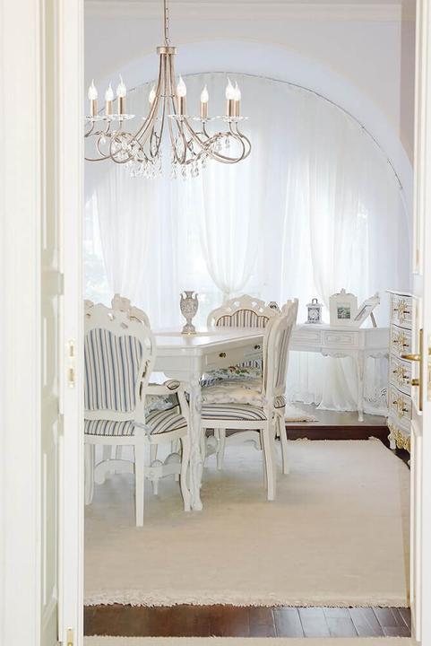 Actual product image Elstead Lighting Christina chandelier E14 8-light silver, gold, Made in UK (70 cm)