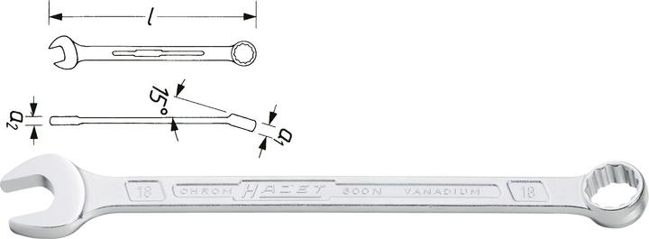 HAZET Ring-Maulschlüssel 600N-27 ∙ Aussen Doppel-Sechskant-Tractionsprofil ∙ 27 mm (27 mm)