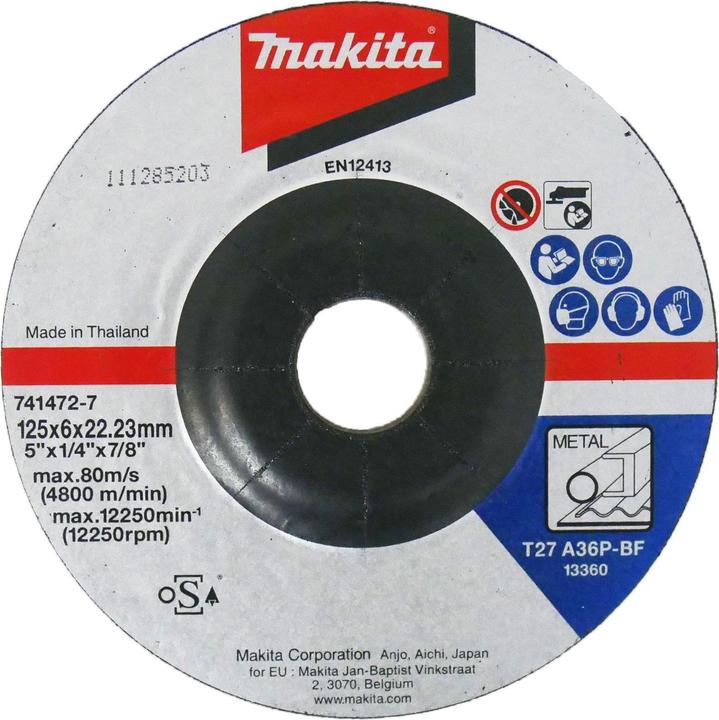 Actual product image Makita Grinding wheel 125x6mm steel (A36)