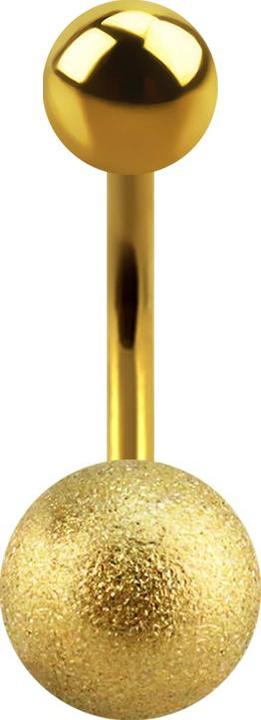 Produktbild Star Piercing Banane vergoldet mit Kugel und Kugel gesprenkelt (Chirurgenstahl 316L)