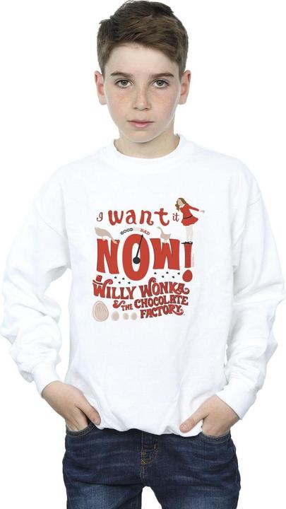 Actual product image Willy Wonka & the Chocolate Factory Boys Verruca Salt I Want It Now Sweatshirt (128)
