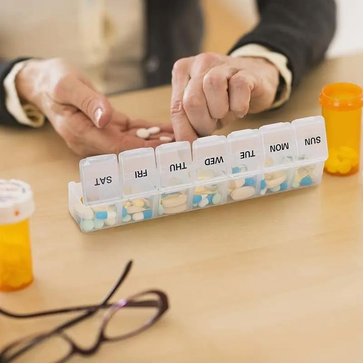 Actual product image Cbx Pill box 7 days, pill box for one week with large capacity, transparent