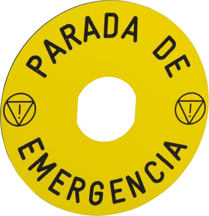 Actual product image Schneider Electric Sign, round Ř90, f. Emergency stop/emergency off ZBY8430