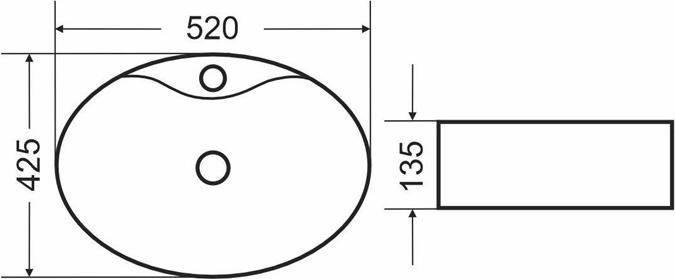 Produktbild Domoletti COUNTER TOP WASHBASIN 52CM ACB8041 (430 mm, 520 mm)