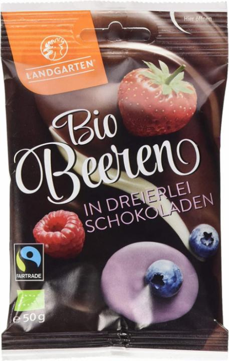 Produktbild Landgarten Bio Beeren in dreierlei Schokoladen (50g) (50 g)