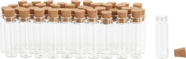 Produktbild VBS XXL Mini Gläschen mit Korken, 42 Stück, Ø 1 cm, H 3,8 cm, ca. 1 ml