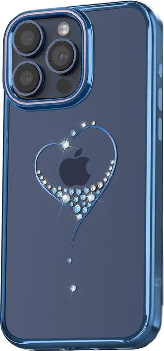 Image du produit Kingxbar Coque en silicone Wish Series avec cristaux pour iPhone 15 - bleu (Apple iPhone 15)