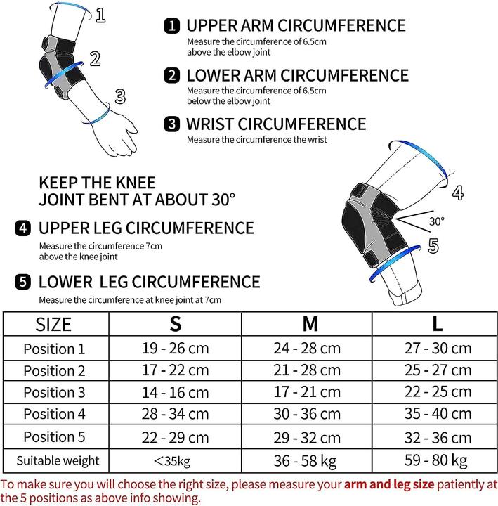 Actual product image Ontyzz Protektoren-Set für Skaten & Inliner (L, Wrist protectors, Elbow protectors, Knee pad, 6 pieces)