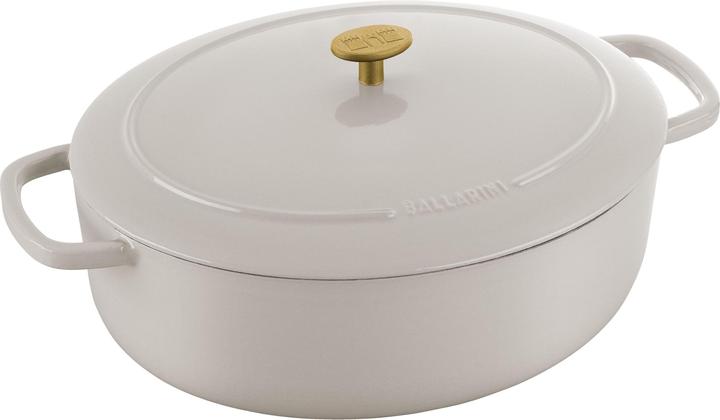 Immagine prodotto Ballarini Cocotte BELLAMONTE 37 cm ovale 9,5 litri in ghisa arrosto bianco (37 cm, Pirofila + casseruola, Ghisa)