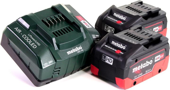 Actual product image Metabo Battery base set 18V with 2x battery LiHD 8,0Ah ( 625369000 ) + charger ASC 145 ( 627378000 ) (18 V)