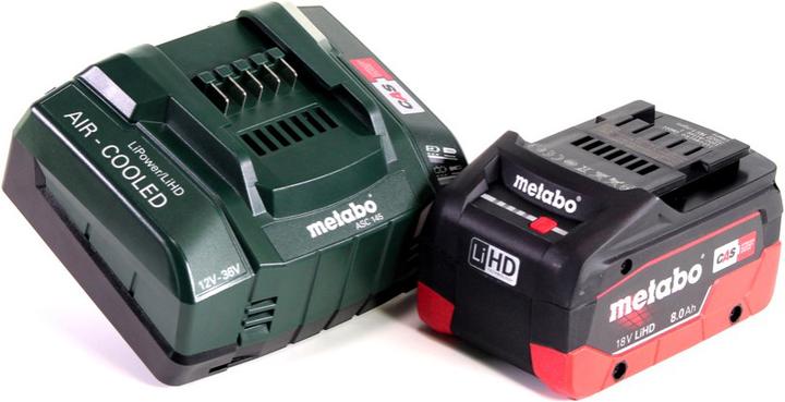 Immagine prodotto Metabo Set base batteria 18V con 1x batteria LiHD 8.0Ah ( 625369000 ) + caricatore ASC 145 ( 627378000 ) (18 V)