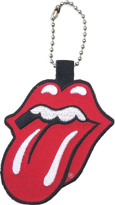 The Rolling Stones Keyring Classic Tongue Band Logo Embroidered Official Red