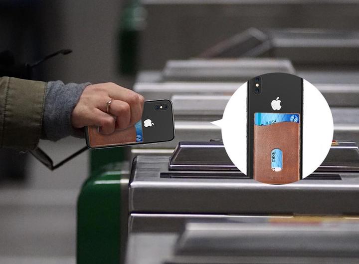 Productafbeelding Floveme Pasjeshouder leren hoesje zelfklevend voor smartphones (Universeel)