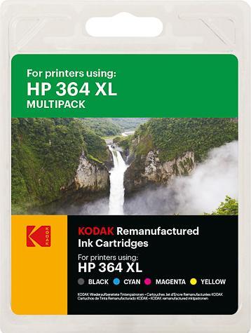 Kodak 185H036464 HP CN684EE DJ Ink (4) cmyk HC rebuilt 18/3x11.5ml (M, C, FC, Y)