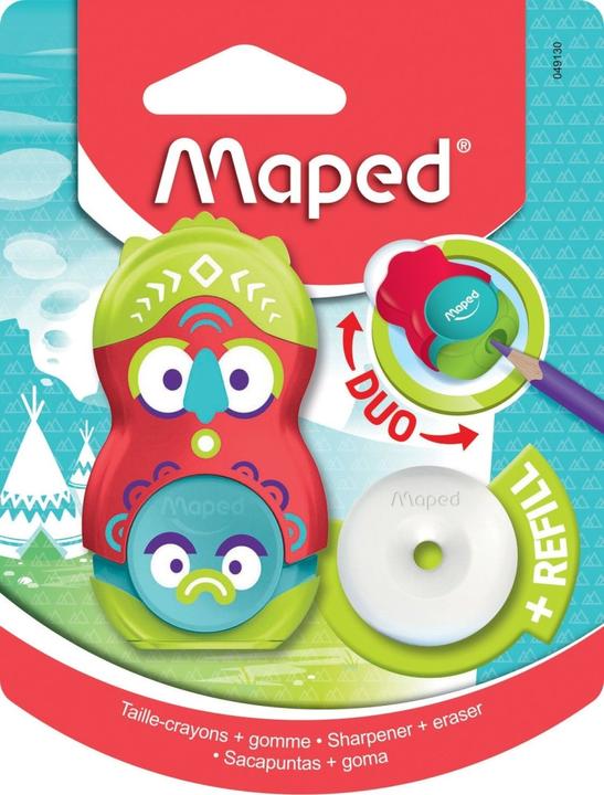 Produktbild Maped Radierer/ Anspitzer 2in1 Loopy Totem einfach + Ersatzradierer - Blister