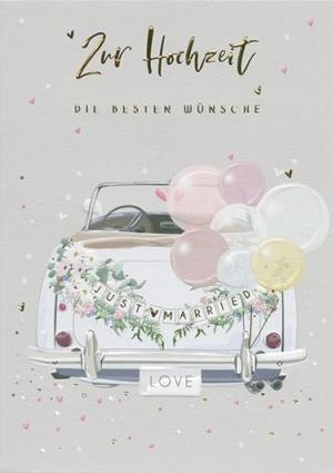 Actual product image Taurus Kunstkarten Glückwunschkarte Auto - Zur Hochzeit die besten Wünsche