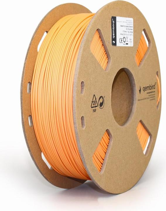 Produktbild Gembird Filament Matt PLA Orange 1,75 mm 1 kg (PLA, 1.75 mm, 1350 g, Orange)