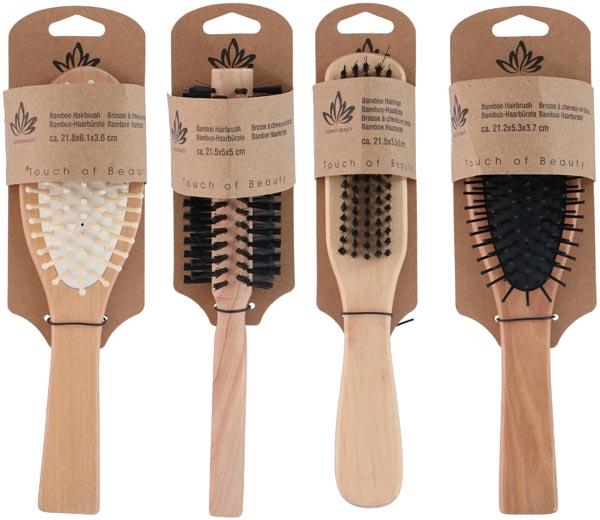 Produktbild Hairbrush 4ass Bamboo
