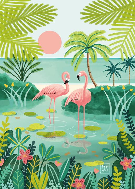 Produktbild Pieces & Peace Puzzle 500 pieces Flamingo (500 Teile)