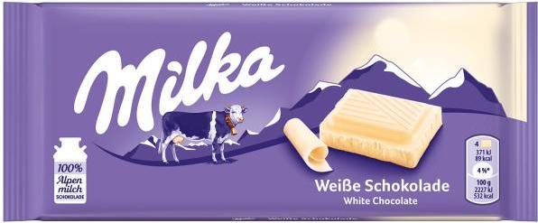 Actual product image Milka 4025700001962 Chocolate Bar White Chocolate (103 g)