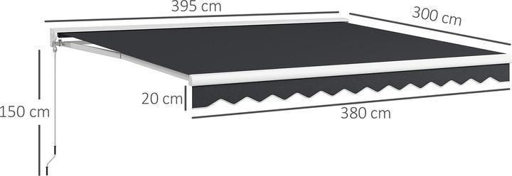 Produktbild Outsunny Markise mit Fernbedienung und Halbkassette (3 m)