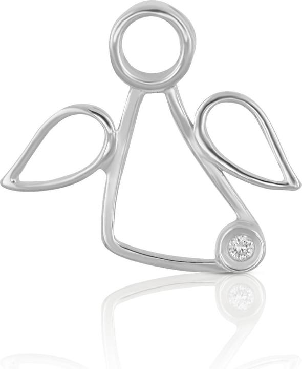 Image du produit Muau ange pendentif or blanc 750 diamant 0.0075ct. 13x15mm (950 Platine)