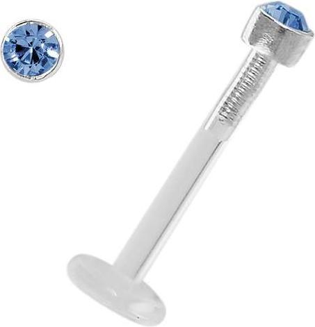 Produktbild Bijouteria Piercing für Lippe/Tragus (Bioplast, Silber 925, Swarovski Kristall)
