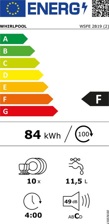 Label énergétique Whirlpool WSFE2B19