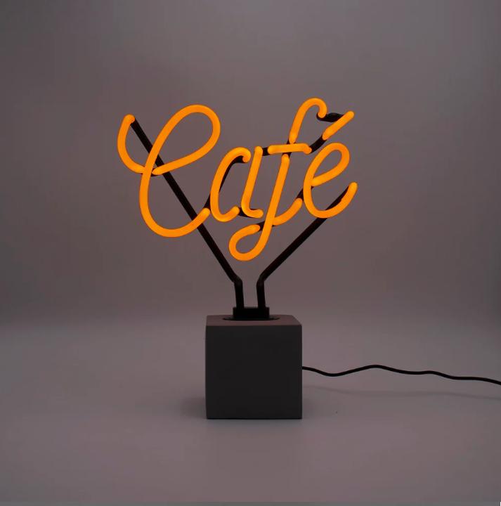 Produktbild Locomocean Glas Neon Tischlampe mit Betonsockel - Café
