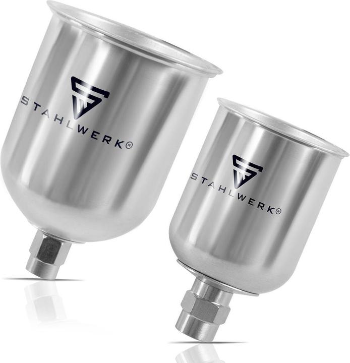 Actual product image Stahlwerk Aluminium paint cup set / flow cup 125 ml and 600 ml paint cup