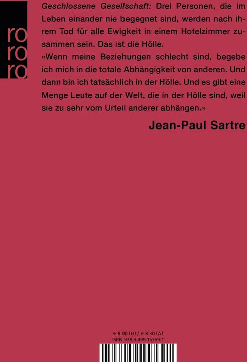 Immagine prodotto Geschlossene Gesellschaft (Tedesco, Jean-Paul Sartre, 1986)