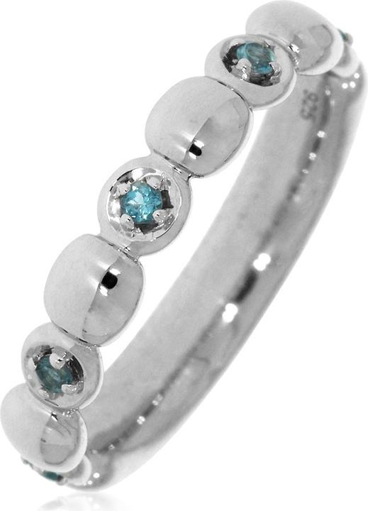 Actual product image Xen Ring with 5 blue topazes approx. 0.10 ct. rhodium-plated (52, 925 Silver)