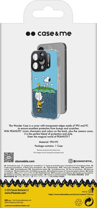Actual product image SBS case&me Peanuts cover cam logo for iPhone 14 Pro design1 Linus Umbrella (Apple iPhone 14 Pro)