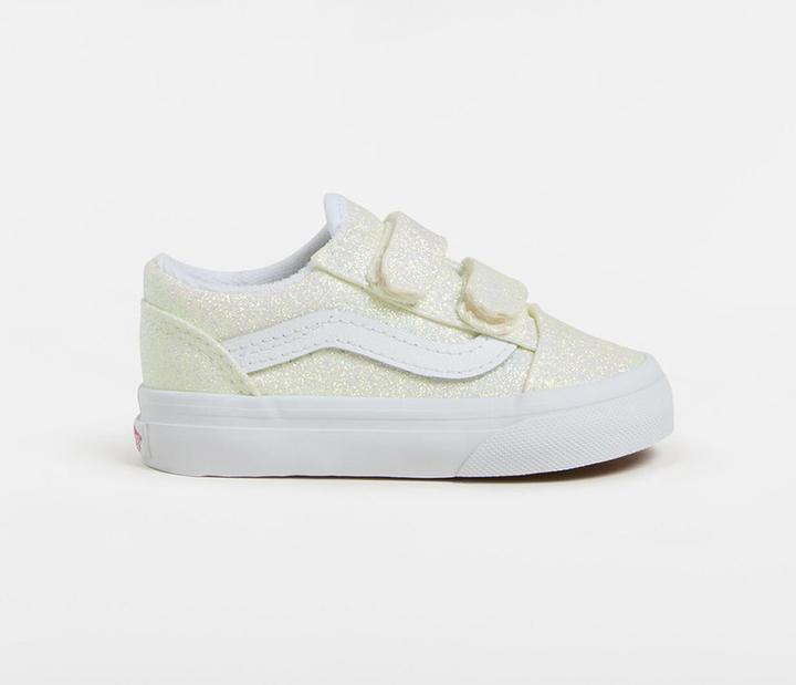 Actual product image Vans TD Old Skool V (UV GLITTER) PINK/TR WHT (26.5)