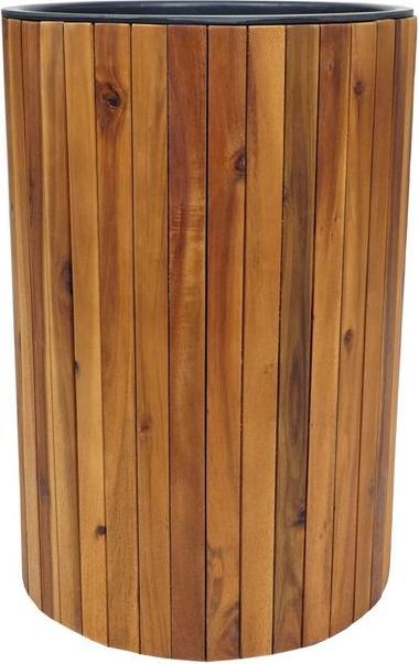Actual product image Mendler Planter Box HWC-L24, round 50x34cm Outdoor Acacia, brown (34 cm)