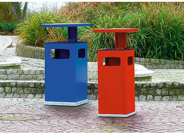 Image du produit kaiserkraft Collecteur de déchets pour l'extérieur, avec cendrier et toit de protection (80 l)